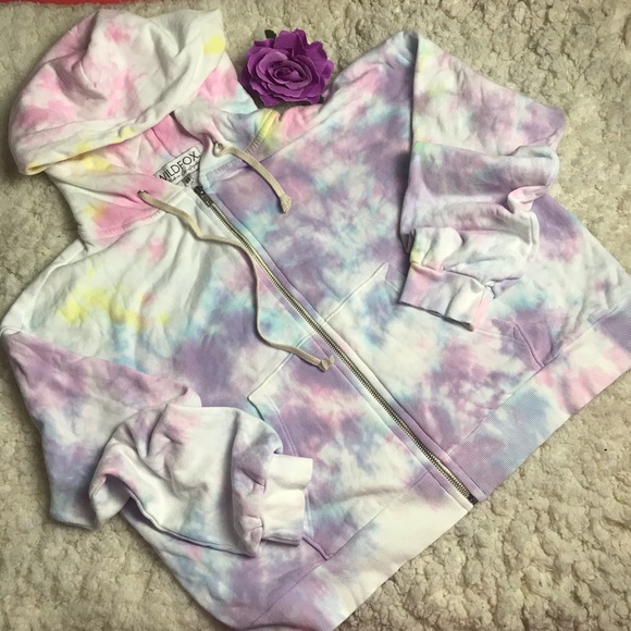 Wildfox Tops - wildfox • marquis zip tye dye hoodie